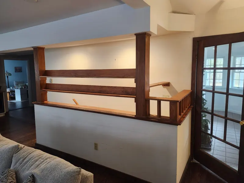 Custom oak interior railing