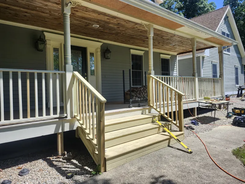 Porch stairs and rail